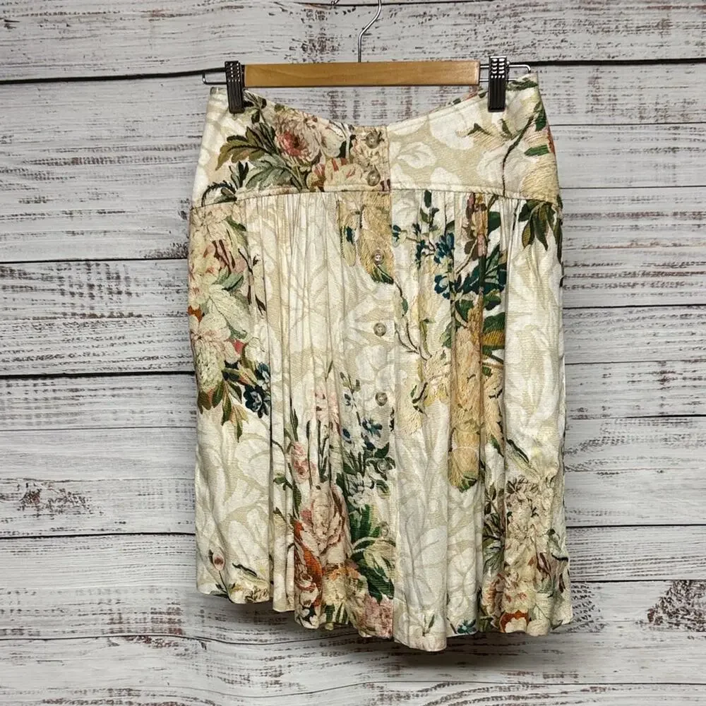 Peruvian Connection Leilani Pleated Floral Skirt Size 4